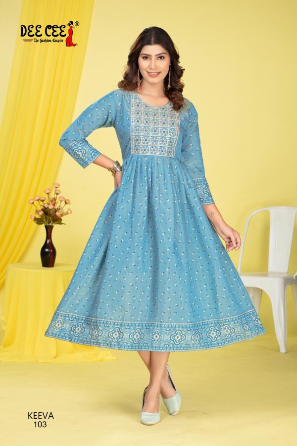 Deecee Keeva Casual Wear Printed Shimmer Kurtis Collection